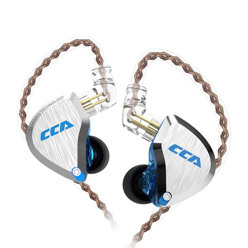 CCA C12 in-Ear Monitors, 5BA+1DD Hybrid HiFi Stereo Noise Isolating IEM Wired Earphones/Earbuds/Headphones with Detachable Tangle-Free Cable 2Pin for Musician Audiophile (Without MIC, Dream Blue) - Image 1